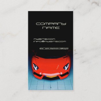 Red Fast Car Automotive Speed  Garage Mechanic Business Card by paplavskyte at Zazzle