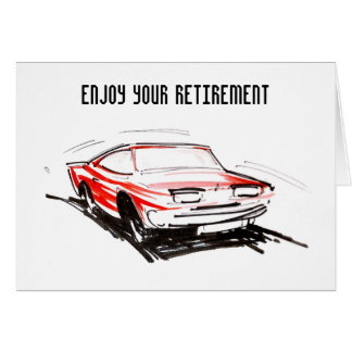 retirement enjoy card car red cards fast invitations