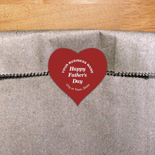 Red Fathers Day Business Heart Shape Sticker