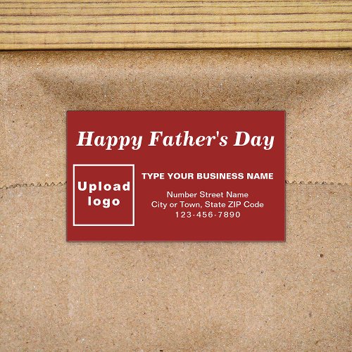 Red Fathers Day Business Rectangle Sticker