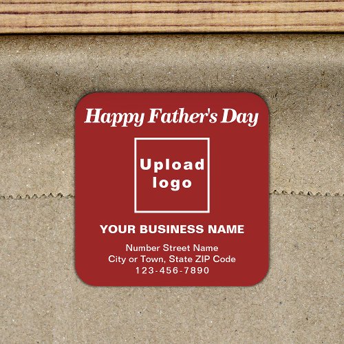 Red Fathers Day Business Square Sticker