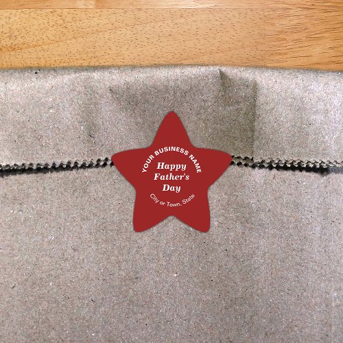 Red Fathers Day Business Star Shape Sticker
