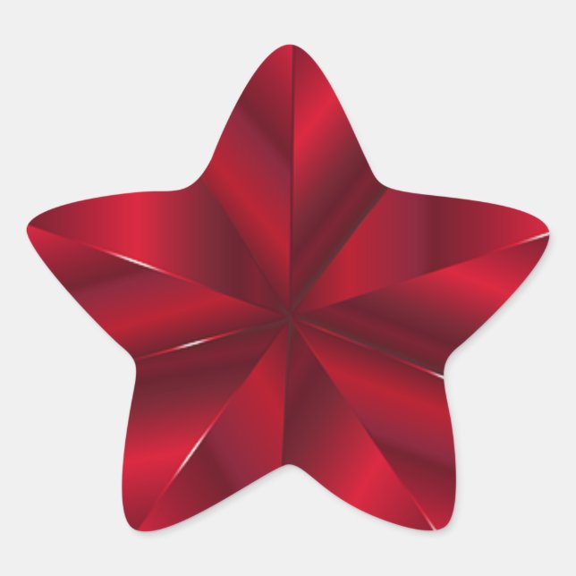 Red Faux Foil Star Stickers (Front)