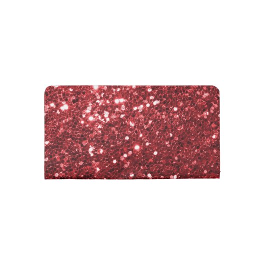 Red Faux Glitter and Diamonds Checkbook Cover (Back)