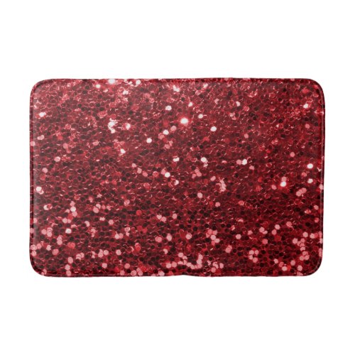 Red Faux Glitter Bath Mat
