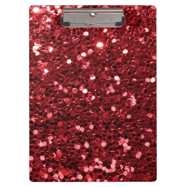 Red Faux Glitter Clipboard (Front)