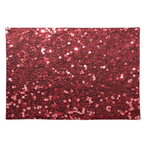 Red Faux Glitter Cloth Placemat