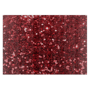 Red Faux Glitter Cutting Board