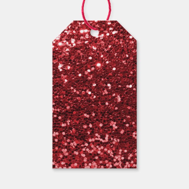 Red Faux Glitter Gift Tags (Front)