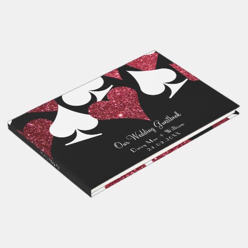 Red Faux Glitter Las Vegas Guestbook