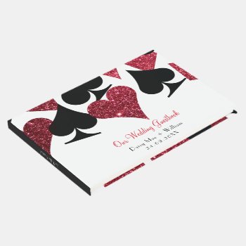 Red Faux Glitter Las Vegas Guestbook by 2BirdStone at Zazzle