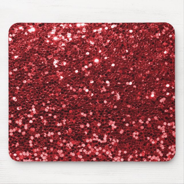 Red Faux Glitter Mouse Pad (Front)