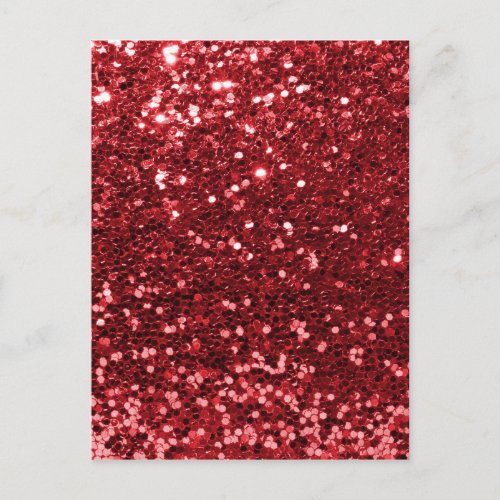 Red Faux Glitter Postcard