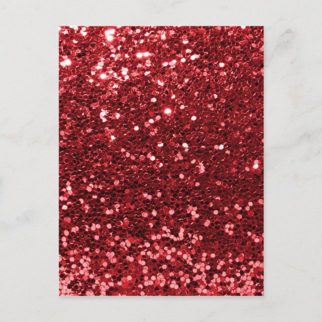 Red Faux Glitter Postcard (Front)