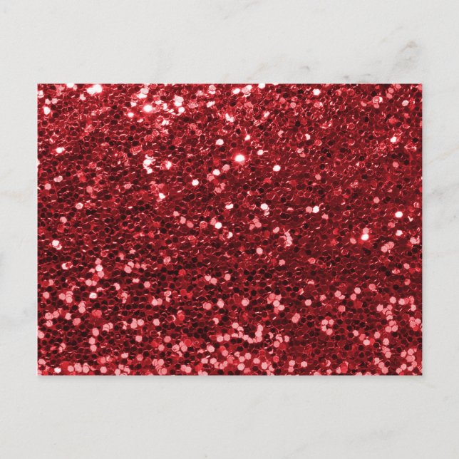 Red Faux Glitter Postcard (Front)