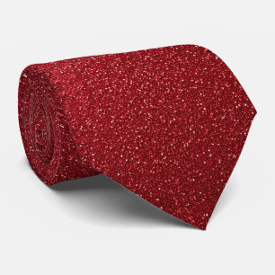 Red Faux Glitter + Silk Luxury Gentleman's Neck Tie