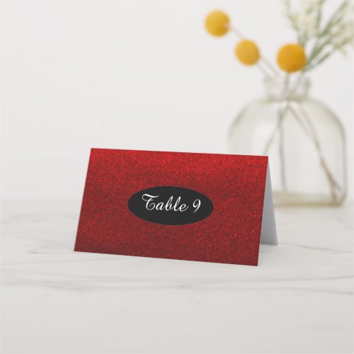 Red Faux Glitter Table Seating Numbers Place Card