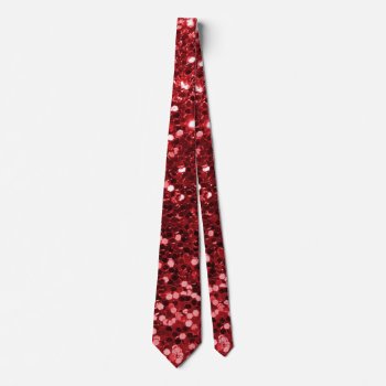 Red Faux Glitter Tie by glamgoodies at Zazzle