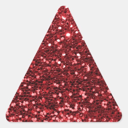 Red Faux Glitter Triangle Sticker