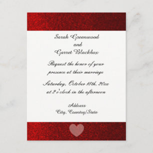 Red Faux Glitter Wedding Invitation