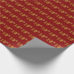 [ Thumbnail: Red, Faux Gold 10th (Tenth) Event Wrapping Paper ]