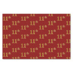 [ Thumbnail: Red, Faux Gold 11th (Eleventh) Event Tissue Paper ]