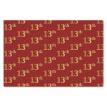 [ Thumbnail: Red, Faux Gold 13th (Thirteenth) Event Tissue Paper ]