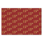 [ Thumbnail: Red, Faux Gold 15th (Fifteenth) Event Tissue Paper ]
