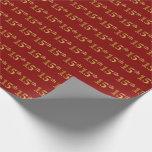 [ Thumbnail: Red, Faux Gold 15th (Fifteenth) Event Wrapping Paper ]