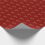 [ Thumbnail: Red, Faux Gold 1st (First) Event Wrapping Paper ]