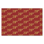 [ Thumbnail: Red, Faux Gold 20th (Twentieth) Event Tissue Paper ]
