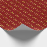 [ Thumbnail: Red, Faux Gold 21st (Twenty-First) Event Wrapping Paper ]