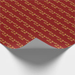 [ Thumbnail: Red, Faux Gold 22nd (Twenty-Second) Event Wrapping Paper ]