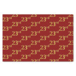 [ Thumbnail: Red, Faux Gold 23rd (Twenty-Third) Event Tissue Paper ]
