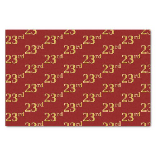 Red Faux Gold 23rd Twenty_Third Event Tissue Paper