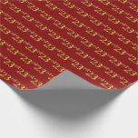 [ Thumbnail: Red, Faux Gold 23rd (Twenty-Third) Event Wrapping Paper ]