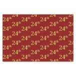 [ Thumbnail: Red, Faux Gold 24th (Twenty-Fourth) Event Tissue Paper ]