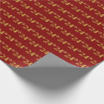 [ Thumbnail: Red, Faux Gold 24th (Twenty-Fourth) Event Wrapping Paper ]