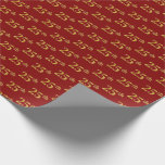 [ Thumbnail: Red, Faux Gold 25th (Twenty-Fifth) Event Wrapping Paper ]