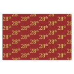 [ Thumbnail: Red, Faux Gold 28th (Twenty-Eighth) Event Tissue Paper ]