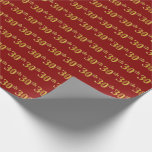 [ Thumbnail: Red, Faux Gold 30th (Thirtieth) Event Wrapping Paper ]