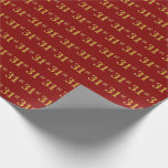 [ Thumbnail: Red, Faux Gold 31st (Thirty-First) Event Wrapping Paper ]