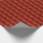 [ Thumbnail: Red, Faux Gold 32nd (Thirty-Second) Event Wrapping Paper ]