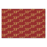 [ Thumbnail: Red, Faux Gold 33rd (Thirty-Third) Event Tissue Paper ]