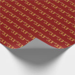 [ Thumbnail: Red, Faux Gold 33rd (Thirty-Third) Event Wrapping Paper ]