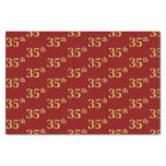 [ Thumbnail: Red, Faux Gold 35th (Thirty-Fifth) Event Tissue Paper ]