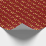[ Thumbnail: Red, Faux Gold 35th (Thirty-Fifth) Event Wrapping Paper ]