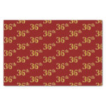 [ Thumbnail: Red, Faux Gold 36th (Thirty-Sixth) Event Tissue Paper ]