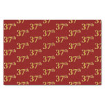 [ Thumbnail: Red, Faux Gold 37th (Thirty-Seventh) Event Tissue Paper ]