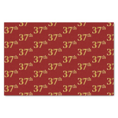 Red Faux Gold 37th Thirty_Seventh Event Tissue Paper